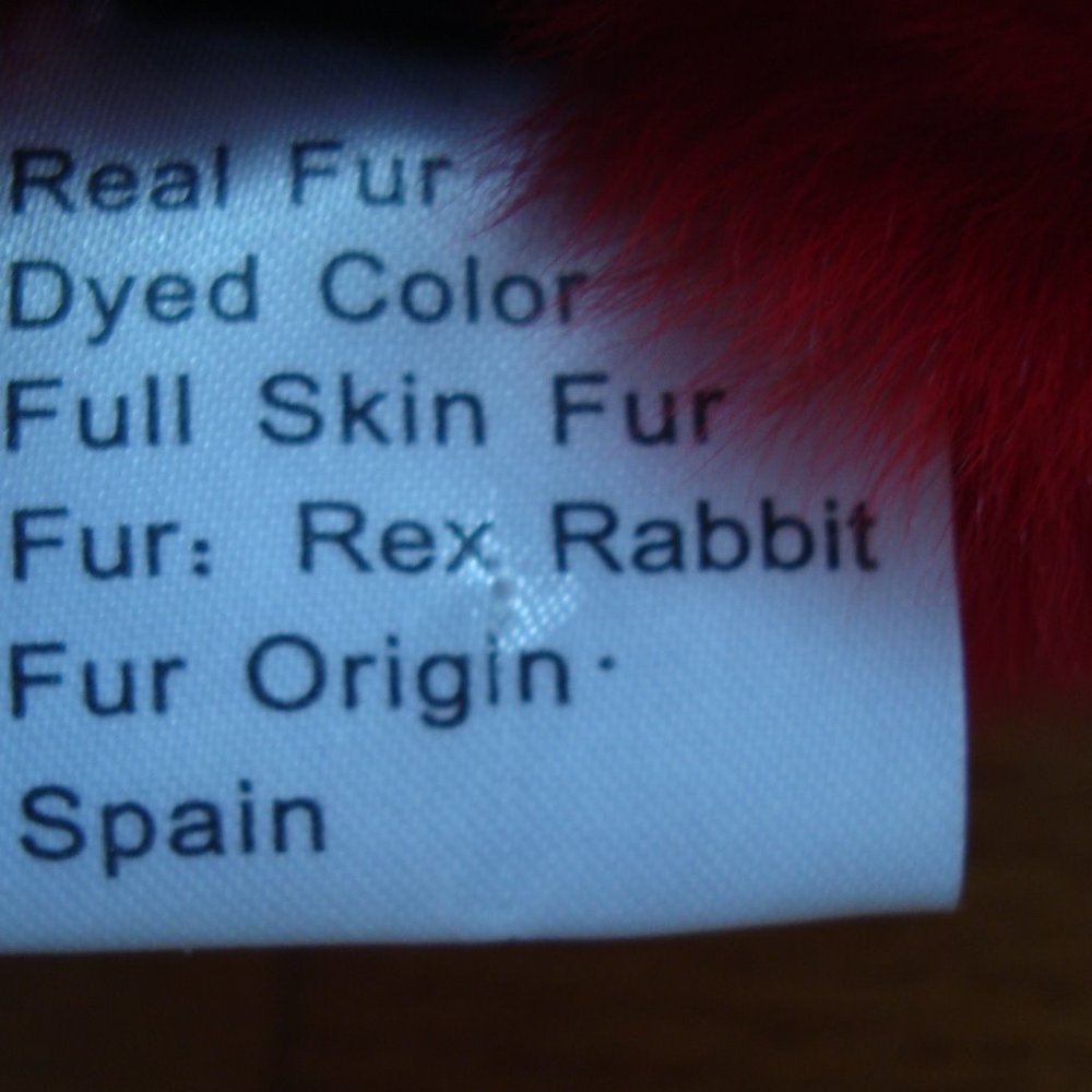 Red Rex Rabbit Fur Scarf/Muffler - Picture 6 of 7